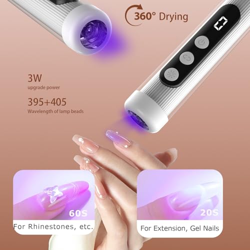 Cordless Nail Drill with UV Lamp - Lightweight & Rechargeable