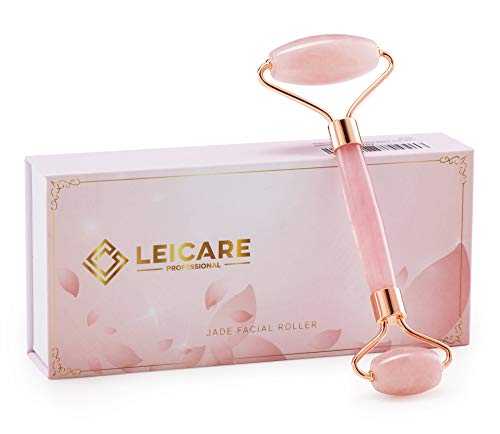 Rose Quartz Face Roller - Jade Facial Massager for Women