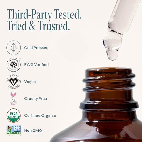 Organic Castor Oil for Eyelashes & Skin - 1oz USDA Certified Vegan & Cold-Pressed