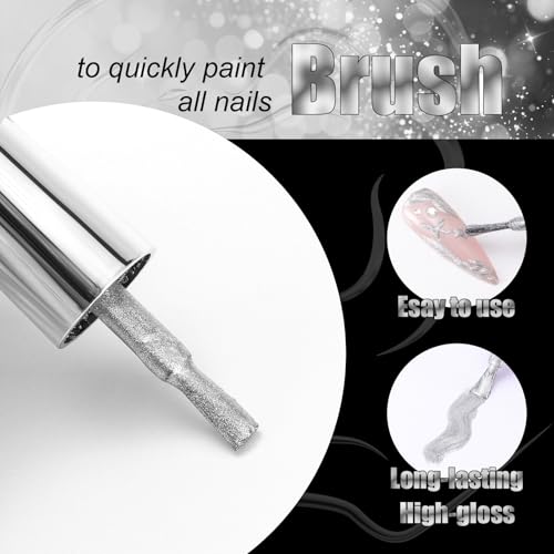 Metallic Gel Nail Polish - Silver Mirror 5ml HEMA Free