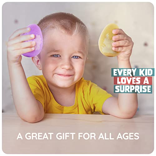 Dino Egg Bath Bombs - 6 Pack Kids Bath Fizzies with Surprise Dinosaurs
