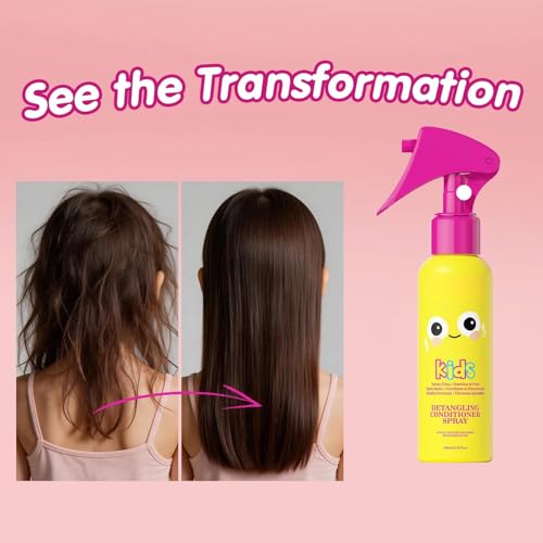 Gowwim Kids Hair Detangler Spray with Coconut Oil - Gentle Taming & Moisturizing, 3.38 Fl Oz