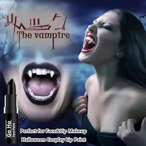 Go Ho Makeup Clown Black Cream-Blendable Stick - Face Body Paint for Professional SFX, Cosplay Costume - Safe Facepaint, Nose & Lip Smacking, Eye Black for Baseball/Football, Sports, Halloween