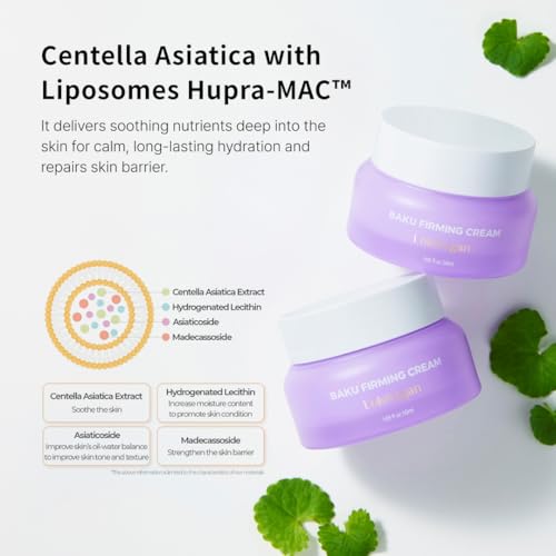 Baku Firming Cream ? Facial Cream with Bakuchiol, Niacinamide, 9 Vegan Peptides, Adenosine & Centella Asiatica for Firming, Brightening and Pore Tightening, Vegan (1.69 fl.oz/ 50 ml)