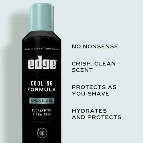 Edge Shave Gel for Men, Cooling Eucalyptus & Tea Tree, 7oz (3 Pack) - Shaving Gel For Men That Moisturizes, Protects and Soothes To Help Reduce Skin Irritation (Packaging May Vary)