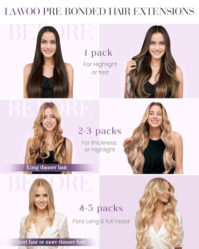 LaaVoo 20 Inch Micro Link Human Hair Extensions - Jet Black 50g Silky Straight