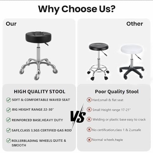 Kaleurrier Adjustable Height Swivel Stool 400 lb Capacity