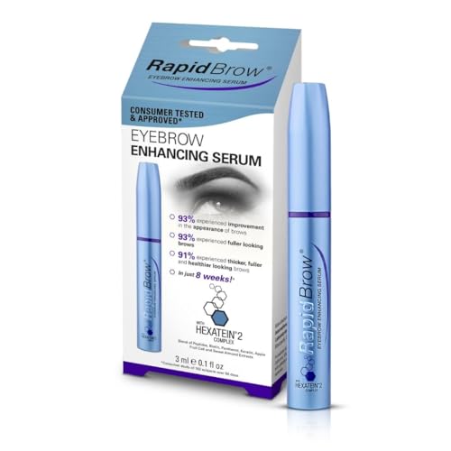 rapidBrow Eyebrow Enhancing Serum 3 mL - Hydrating Hair Serum for Visibly Thicker-Looking Brows with Hexatein 2 Complex