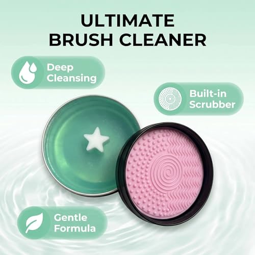 Makeup Brush Cleaner Soap with Silicone Pad | 2-in-1 Deep Clean