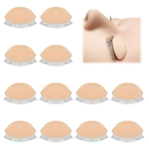 12pcs Silicone Replacement Eyelids for Lash Extension Training