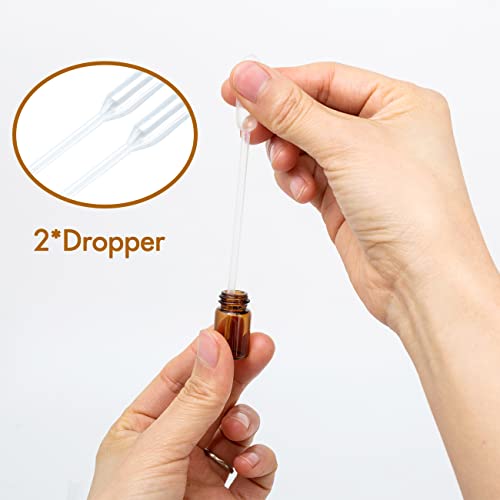 2ml Roller Bottles for Essential Oils, 24-Pack Glass Roll-On