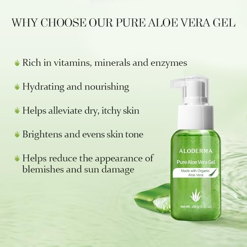 Aloderma Aloe Vera Gel Travel Size | Pure Organic Sunburn Relief