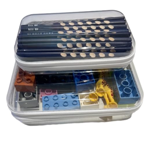 Clear Hard Shell Zipper Storage Cases Set (S+M)
