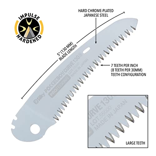 Silky Replacement Blade Only PocketBoy Curve 130mm Large Teeth (727-13)