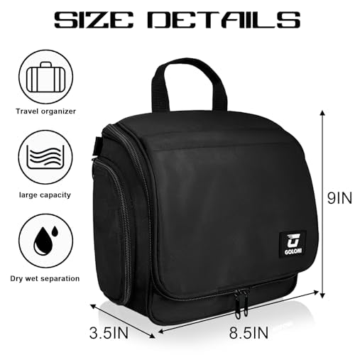 Goloni Hanging Toiletry Bag, 10 Compartments, 360° Rotating Hook