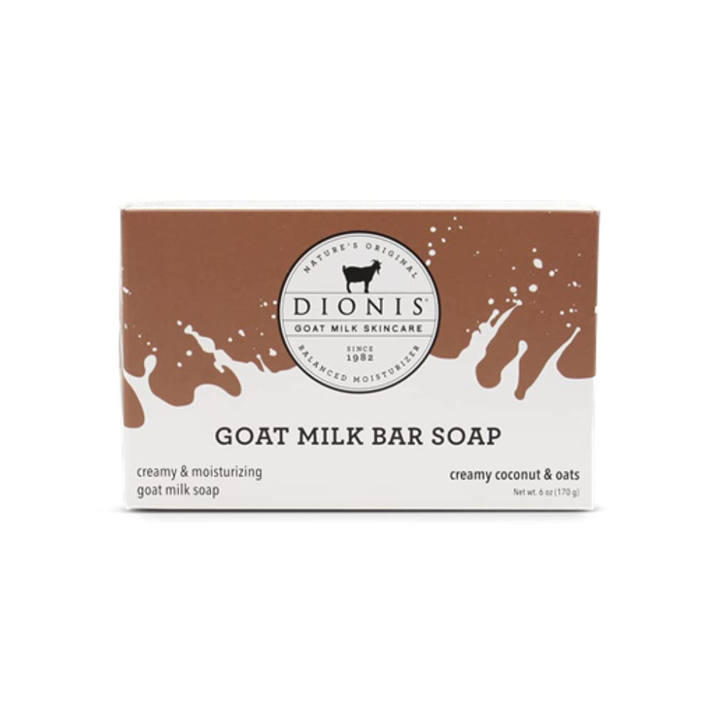 Dionis Goat Milk Skincare Creamy Coconut & Oats Scented Lotion 8.5oz, Hand & Body Cream 3.3oz and Bar Soap 6oz Bundle