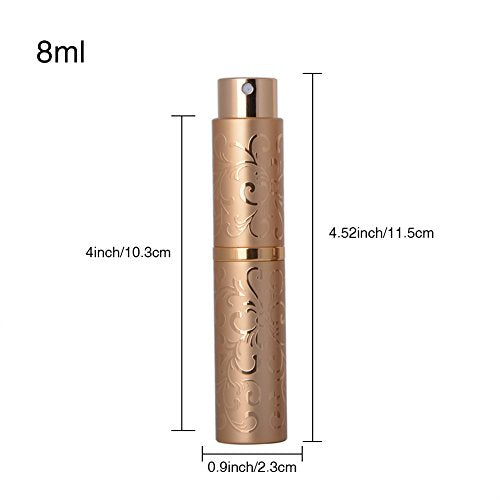 Travel Size 8ml Perfume Atomizer Bottles - 2PCS Gold & Brown