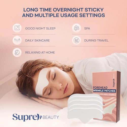 SupreH Forehead Wrinkle Patches For Anti-Wrinkle: Facial Wrinkle Patches for Forehead Fine Lines & Frown Lines - Overnight Mask 14 Patches