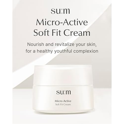 SU:M Micro-Active Soft Fit Cream (1.67 fl oz) - Deep Hydration for Elasticty, Sensitive Skin. Korean Skin Care. Peptides, Fermented Nutrients.