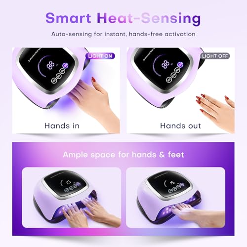 Gugusure 180W UV Nail Lamp with Touch Screen & Auto Sensor