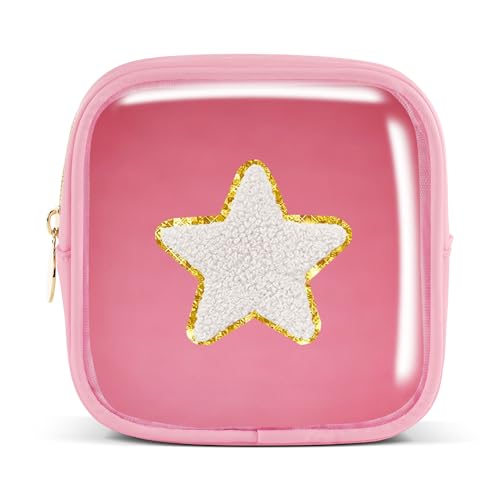Pocmimut Makeup Bag,Teen Girl Gifts Trendy Stuff for 6 7 8 9 10 11 12 Year Old Girls,Initial Cosmetic Bag Gifts Graduation Teacher Gifts,Star