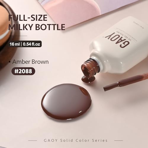 GAOY Amber Brown Gel Nail Polish 16ml UV Soak Off for DIY Manicure