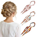Lourny French Hair Pins for Women 4.1 Inch - 3 Pack Serrated Anti-Slip