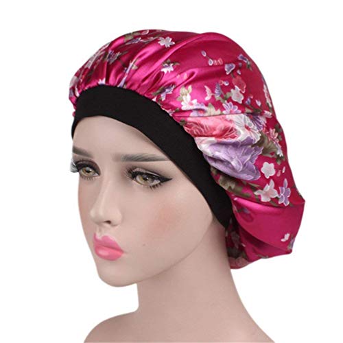 3 PCS Satin Bonnets Night Sleep Caps Wide Band Salon Cap Soft Satin Sleeping Silk Night Sleep Hat Hair Loss Cap Sleeping Head Cover