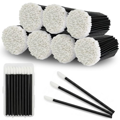 800 Disposable Lip Applicators with Storage Case | Lint-Free Wands