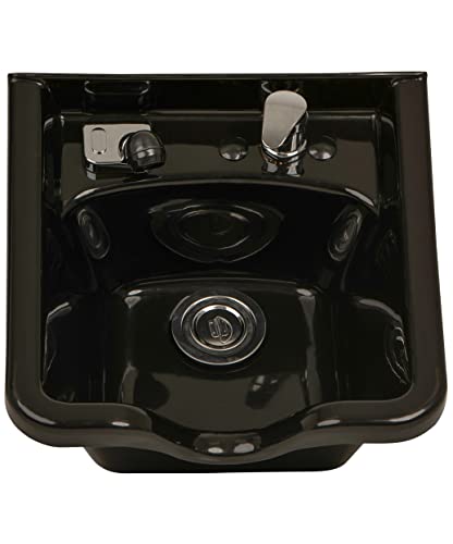 Buy-Rite Shampoo Bowl Acrylic Deep Wide Sink Black for Salon Stations