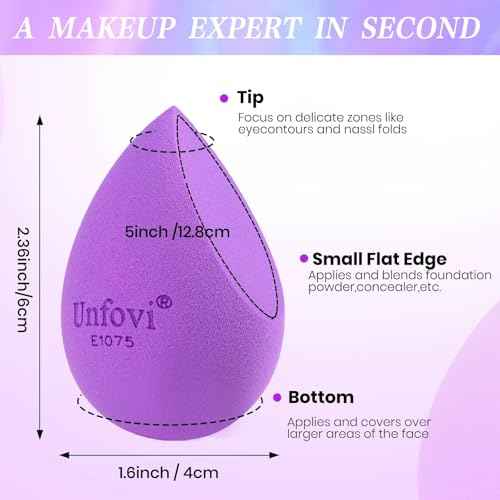 7-Pack Makeup Sponges Set, Cosmetic Sponge for Foundation & Concealer, Latex-Free Reusable Beauty Face Blender, Soft Makeup Blenders for Liquid, Cream, Powder Wet/Dry Application (Multi)