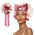 Satin Sleep Bonnet with Adjustable Tie Band for Curly Hair