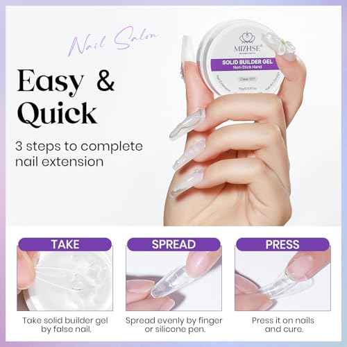 MIZHSE Solid Builder Gel for Nails, Non-Sticky Clear and White 3D Nail Art, Sculpting Building Hard Gel with Dual Form Silicone Pen for Carving Patterns Decoration Nail Art Manicure Home DIY