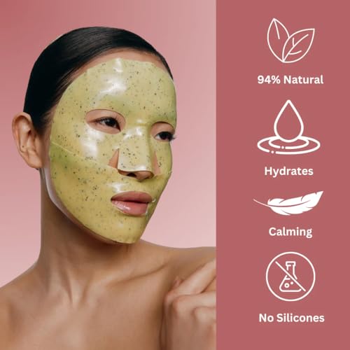 Matcha Mask ? Calming Peel Off Mask for Face ? Deep Cleansing & Hydrating Green Tea Facial Mask for Smooth, Radiant Skin (4 units)