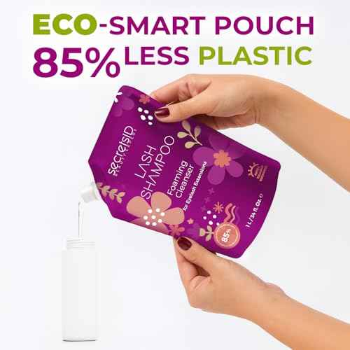 Professional Lash Shampoo for Extensions - 1 Litre Eco-Refill Bulk - Salon-Grade Eyelash Cleanser, Oil-Free, Fragrance-Free, Made in America ? Lash Wash Concentrate
