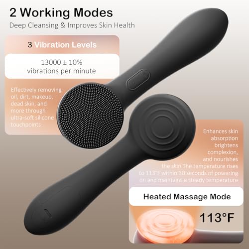 Silicone Facial Cleansing Brush - Rechargeable Face Scrubber