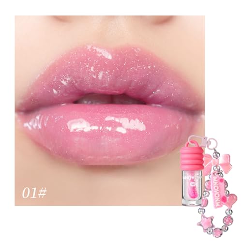 Dulele 3PCS Hydrating Lip Gloss Set with Keychain