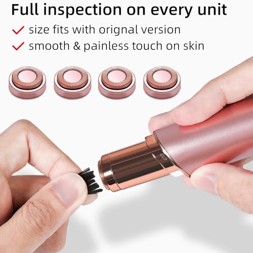 Facial Hair Remover Replacement Heads Gen 1 for Finishing Touch Flawless Facial Hair Removal,Effective Compatible with Flawless Shaver Tool for Women 18K Gold-Plated Rose Gold, 6 pcs,As Seen On TV.