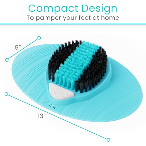 Shower Foot Scrubber with Pumice Stone - Exfoliating Foot Cleaner