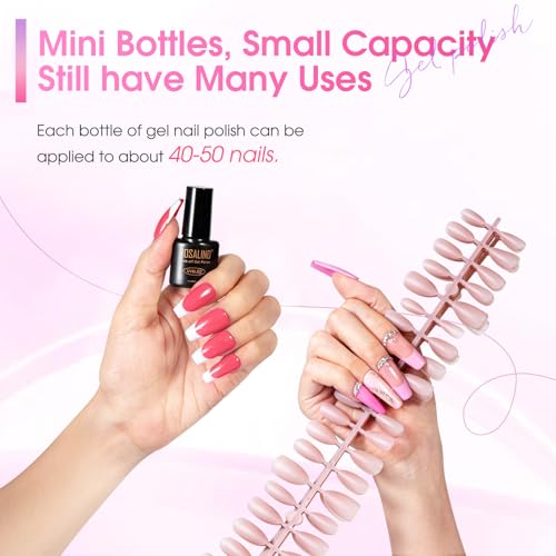 ROSALIND 30-Piece Gel Nail Polish Kit with Base & Top Coats - 26 Colors