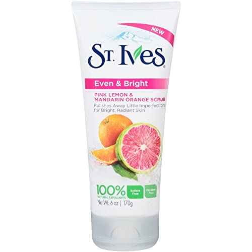 St. Ives Even & Bright Face Scrub Pink Lemon and Mandarin Orange 6 oz (Pack of 12)
