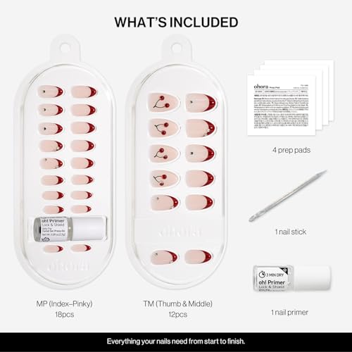 ohora Nail Strengthener & Gel Press On Nails Duo Set