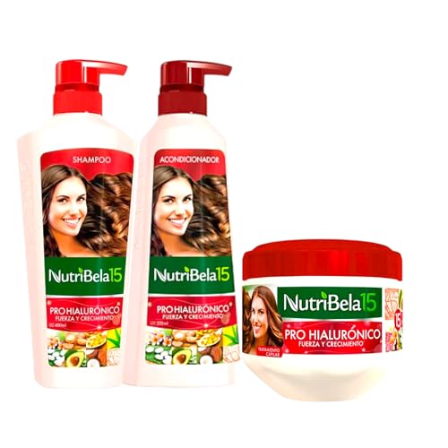 Yahve NutriBela 15 Pro Hyaluronic Hair Care Set – Shampoo, Conditioner & Treatment for Nourished, Hydrated Hair