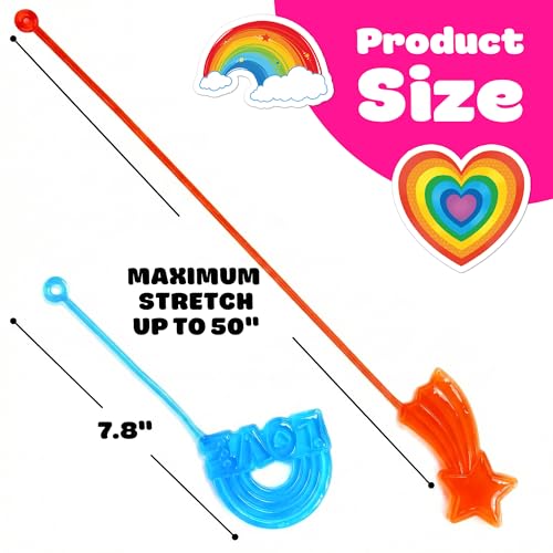 48 Piece Rainbow Party Favors - Sticky Hands & Tattoos