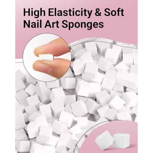 200Pcs Nail Sponges for Ombre, Soft Nail Art Sponges With Grabbing Pen , Manicure Nail Art Tools, Blooming Nails,Nail Tech Must Have Nail Accessories Supplies for Home and Salon