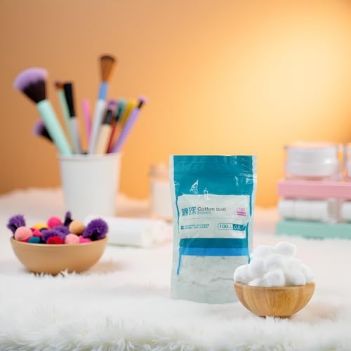 100 Jumbo Cotton Balls - Extra Large Absorbent for Makeup & Wound Care
