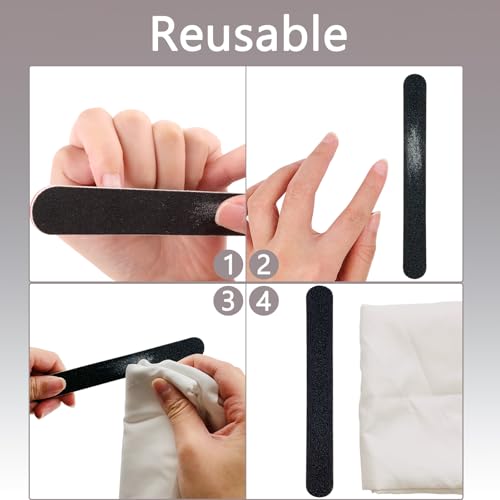 3 Pack Professional Nail Files 100/180 Grit Emery Boards for Acrylic & Natural Nails
