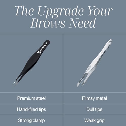 Precision Tweezers Set - Ingrown Hair & Eyebrow Removal, Stainless Steel