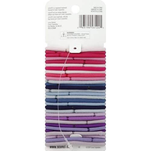 Scunci by Conair Effortless Beauty Large No-damage Pastel Elastics, Hair Ties for Women and Men, Elastic Hair Ties with Medium Hold, Colors May Vary, 30 Pack