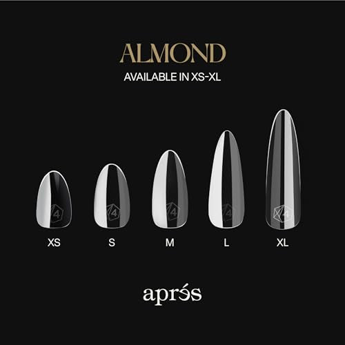 Aprés Gel-X Sculpted Almond Short Nail Tips Box – 280 Tips, 14 Sizes + Half Sizes